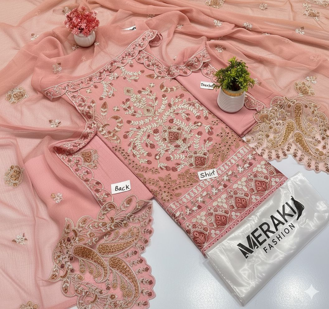 Meraki Fashion Vol 469 Double Head Heavy Emb Lawn (04A )