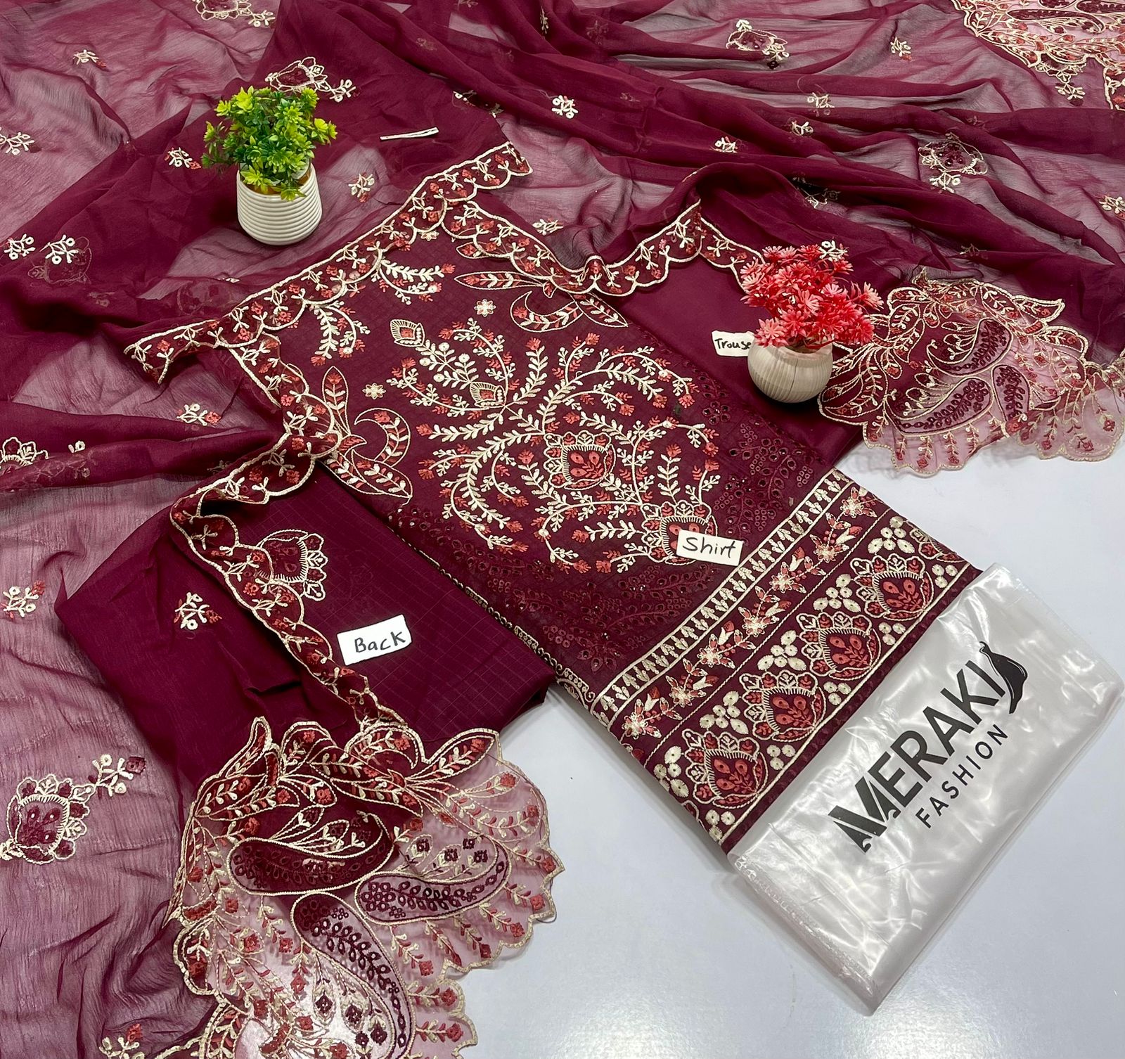 Meraki Fashion Vol 469 Double Head Heavy Emb Lawn (01A )