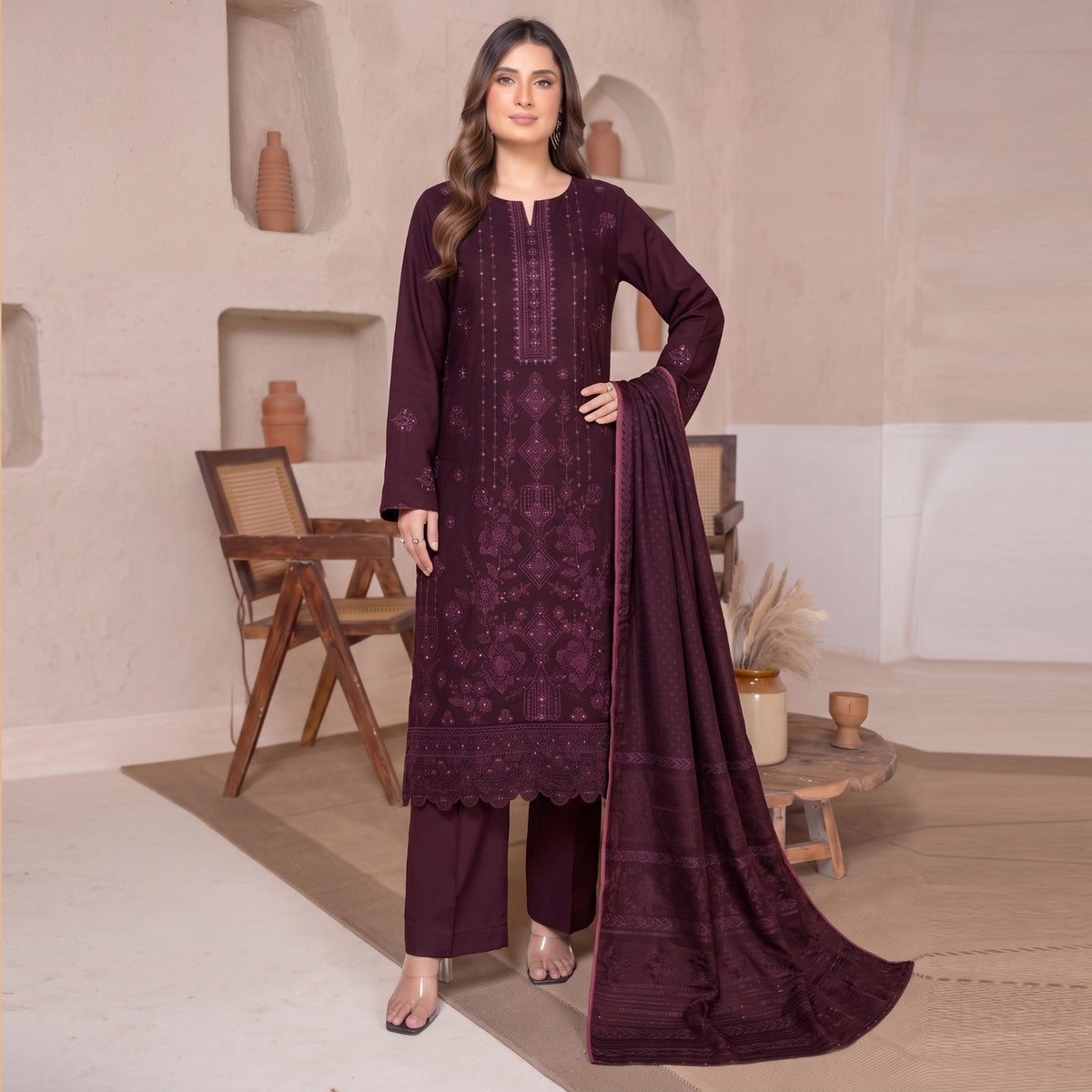 Meraki Fashion Vol 526 Peach Wool Dhank (F06)