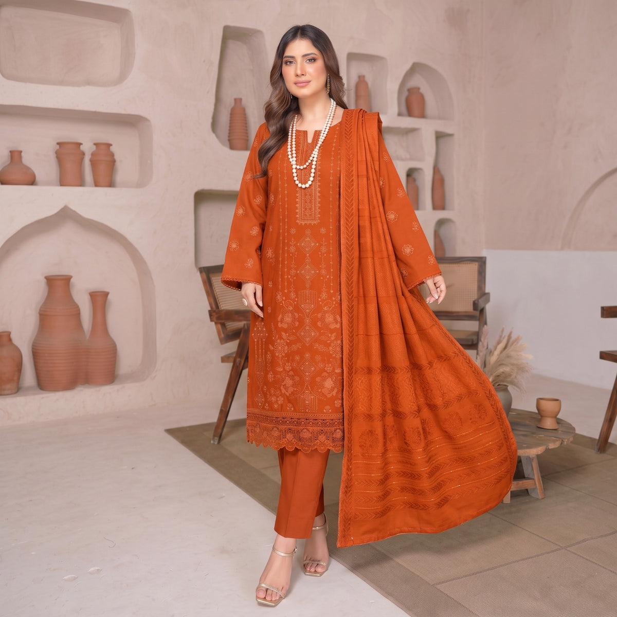 Meraki Fashion Vol 526 Peach Wool Dhank (F04)
