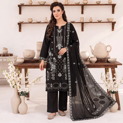 MERAKI FASHION VOL 538  SLUB PEACH WOOL  HEAVY EMBROIDERED (B01)