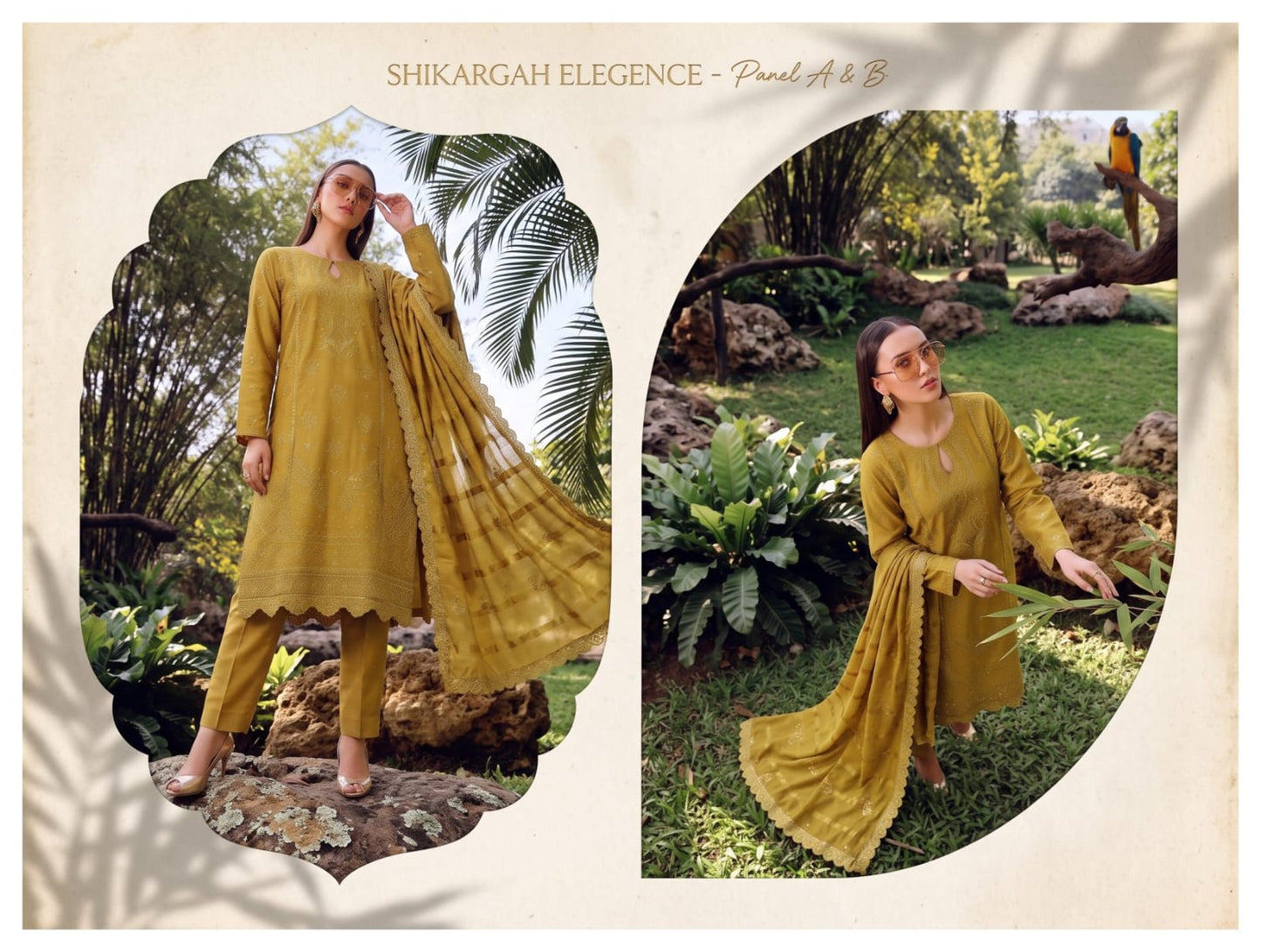 Meraki Fashion Vol 521 Noory Nazar Leathar Peach Slub Chamki (A08)