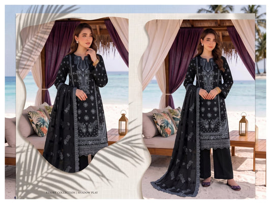 Meraki Fashion Vol 521 Noory Nazar Leathar Peach Slub Chamki (A02)