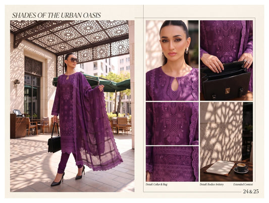 Meraki Fashion Vol 521 Noory Nazar Leathar Peach Slub Chamki (A05)