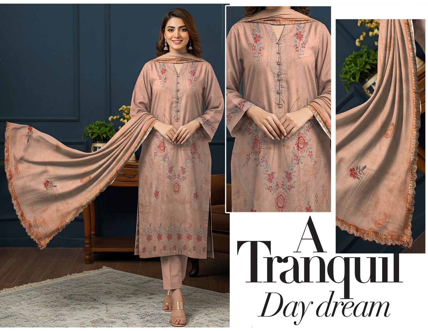 MERAKI FASHION VOL 514  LUXURY 3PC  KARANDI (A04)